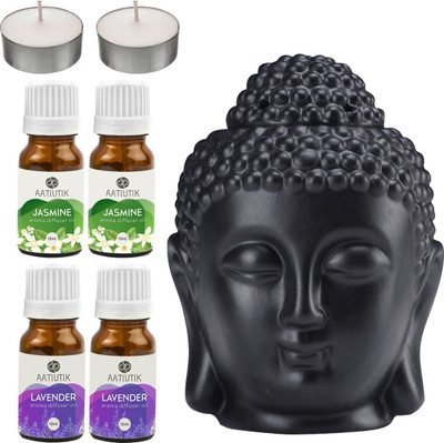 Aatiutik Jasmine Diffuser Set Candle and(4 x 10 ml)