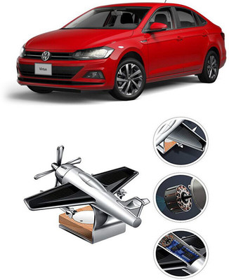 YUNEIK Car Solar Air Freshner Automatic Rotating Diffuser YK_SILVER-SINGLE-FAN-618(100 g)