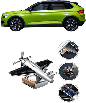 YUNEIK Car Solar Air Freshner Automatic Rotating Diffuser YK_SILVER-SINGLE-FAN-496(100 g)