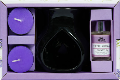 Pan Aromas Fresh Lavender Diffuser Set Burner Gift Set-1 - Fresh Lavender(1 Units)