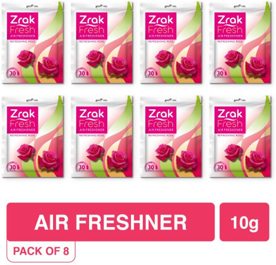 Zrak Pocket Air Freshener Refreshing Rose Blocks Pocket Air Freshener Refreshing Rose(8 x 1 Units)