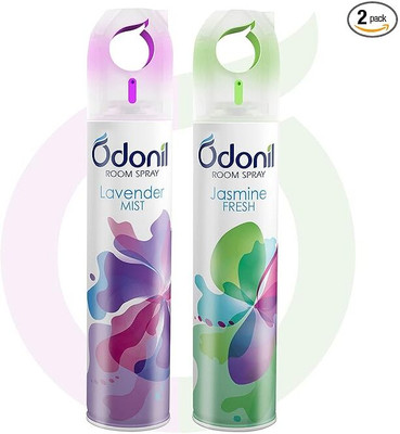 Odonil Lavender, Jasmine Car Freshener Spray Air Freshener Room Spray - 440 ml Combo (Pack of 2, 220ml each) | Lavender Mist & Jasmine Fresh | Nature Inspired Fragrance for Home & Office | Long Lasting Fragrance | Instant Freshness(2 x 220 ml)