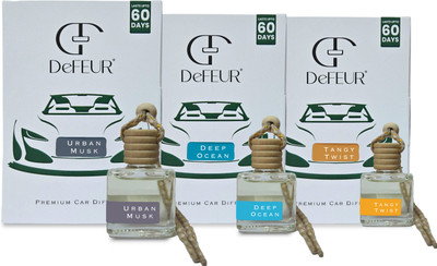 DeFEUR Urban Musk, Deep Ocean & Tangy Twist Car Freshener Diffuser Professional(3 x 10 ml)