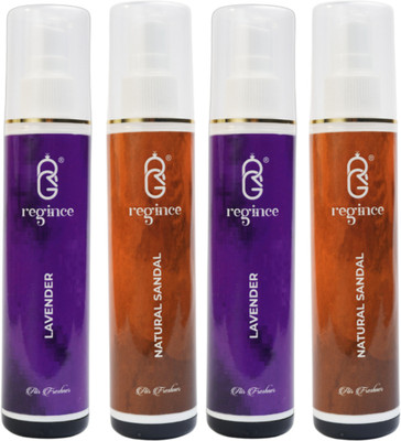 REGINCE Natural Air freshener Lavender and sandal combo pack for Car, Office & Home Spray Room air freshener spray 400ml lavender sandal_20(4 x 100 ml)