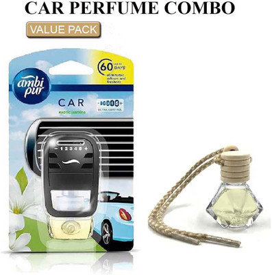 Ambipur Car Perfume Ac Vent Exotic Air Fresh Purifier Premium Jasmine Fragrance Combo Car Freshener Diffuser Set, Refill Car Perfume Air Freshener Ac Vent (7.5ml)Exotic Jasmine Premium Fragrance(16 ml) Ambipur Car Perfume Ac Vent Exotic Air Fresh Purifier Premium Jasmine Fragrance Combo Car Freshener Diffuser Set, Refill Car Perfume Air Freshener Ac Vent (7.5ml)Exotic Jasmine Premium Fragrance(16 ml)