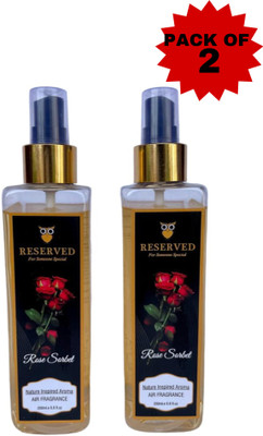 RESERVED ROSE Spray PREMIUM QUALITY TWIN PACK OF 2 ROSE SORBET AIR FRAGRANCE(2 x 200 ml)