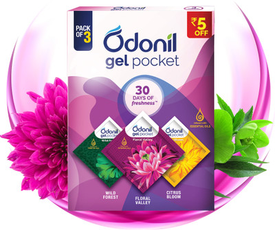 Odonil Bathroom Air Freshener Gel Pocket -30g (10gx3) |Instant & Long Lasting Fragrance Blocks Bathroom Air Freshener Gel Pocket -30g (10gx3) |Instant & Long Lasting Fragrance(30 g)