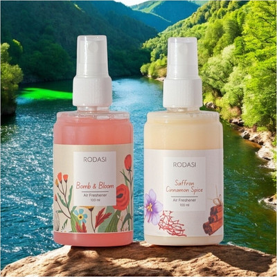 RODASI BOMB AND BLOOM SAFFRON CINNAMON Car Freshener Spray RODASSSS_20-FBBSC100ML(2 x 100 ml)