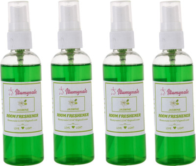 ILLUMYNATE Jasmine Spray Room Air Freshener Room Spray for Kitchen Bathroom Car(4 x 100 ml)