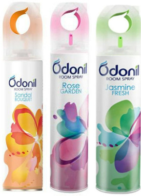 Odonil Rose, Jasmine, Sandal Car Freshener Spray Special Room Freshner (Rose+Jasmine+Sandal) Combo Spray(3 x 150 ml) Odonil Rose, Jasmine, Sandal Car Freshener Spray Special Room Freshner (Rose+Jasmine+Sandal) Combo Spray(3 x 150 ml)