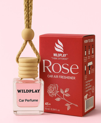 Wildplay ROSE Car Freshener Diffuser Rose Car Air Freshener Hanging Perfume Bottle Luxury Rose Car Air Freshener Car Perfume Long Lasting(10 ml)