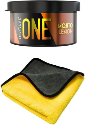 Involve One Mojito Lemon car perfume (Pack 1) with Microfiber Cotton Cloth (combo) Car Freshener Blocks One Mojito Lemon car perfume (Pack 1) with Microfiber Cotton Cloth (combo)(2 x 1 Units)