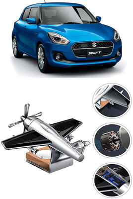YUNEIK Car Solar Air Freshner Automatic Rotating Diffuser YK_SILVER-SINGLE-FAN-342(100 g)