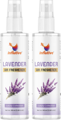 Influtive Lavender Spray Combo of 2 Air Spray- Original Peach Attarfull & Rose 100ml Each for Freshener Home, Car & Office Spray (2 x 100ml)(2 x 50 ml)