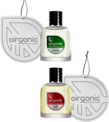 Airganic Aroma Fine Spray Combo - Oriental & Musk Blast Fine Spray Car Freshener Spray Aroma Fine Spray Combo - Oriental & Musk Blast Fine Spray(2 x 1 Units)
