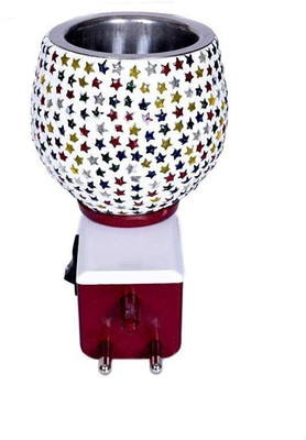 PeepalComm Premium Kapoordani & Oil Diffuser with On Off Switch Between Burner& Lamp With 1 Aroma Oil, Diffuser Multipurpose Ceramic Electric Kapurdani with Night Lamp Aroma Kapoor Dani (Random Design Will be Sent)(1 Units)