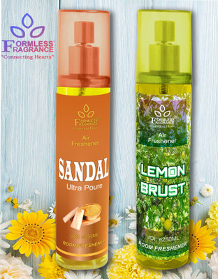 Wildplay Sandal &, Lemon Room Air Freshener Car Freshener Spray Sandal & Lemon 250ml Each(2 x 250 ml)