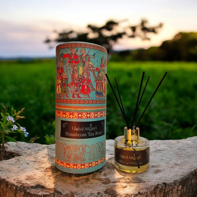 GLOBAL AROMA Reed Diffuser Set Himalayan Fragrance Diffuser Set R-SET120ML-HIMLYNTROSE-B-FIBER(120 ml)