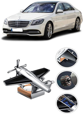 YUNEIK Car Solar Air Freshner Automatic Rotating Diffuser YK_SILVER-SINGLE-FAN-408(100 g)