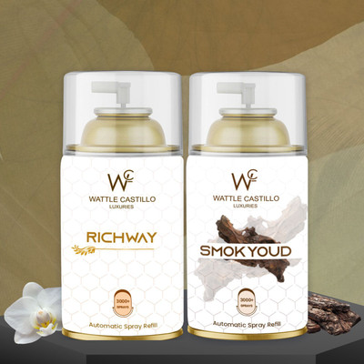 Wattle Castillo Luxuries Richway Feel Freshness, And Smokyoud Feel Buring Desire Fragrance Automatic Spray 265ml Air Freshener Refilled(2 x 1 Units)