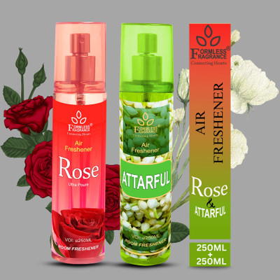 Formless Rose &, Attarful Room Air Freshener Spray Rose & Attarful 250ml Each(2 x 250 ml)