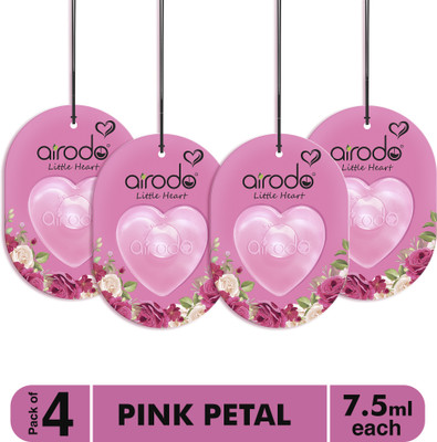 AIRODO Pink Petal Car Freshener Diffuser Little Heart Car Hanging Air Freshener | Lasts 30 Days | Car Accessories 7.5 ml Each(4 x 7.5 ml)