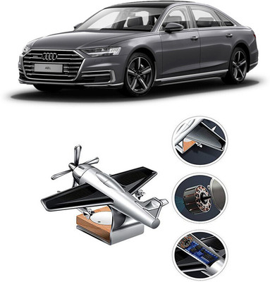 YUNEIK Car Solar Air Freshner Automatic Rotating Diffuser YK_SILVER-SINGLE-FAN-10(100 g)