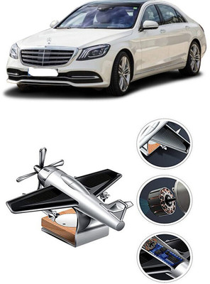 YUNEIK Car Solar Air Freshner Automatic Rotating Diffuser YK_SILVER-SINGLE-FAN-413(100 g)