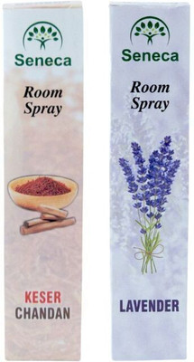 Seneca Kesar Chandan Fragrance &, Lavender Fragrance Spray Kesar Chandan & Lavender Flavour Room Freshner Spray 200ML X 2 Pc(2 x 200 ml)