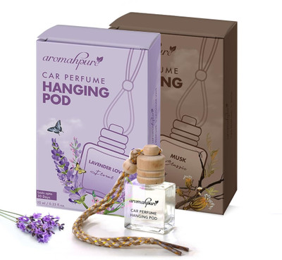 Aromahpure Car Perfume Hanging Pod Lavender, Musk Combo Car Air Freshener Car Freshener Diffuser Hanging Pod combo(2 x 10 ml)