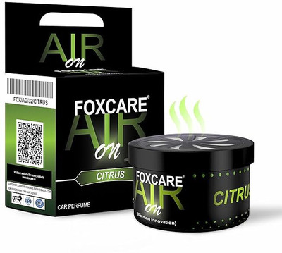 FOXCARE Citrus Car Freshener Blocks Air On Musk Organic Car Perfume Bar | Leakproof fresheners With German Innovation.(50 g)
