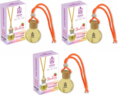 Aqua Strawberry Car Freshener Diffuser Strawberry Fragrance - 3Pcs Car Freshener Diffuser(2 x 7.5 ml)