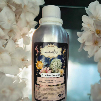 GLOBAL AROMA Arabian Jasmine Fragrance Ready-to-Use Diffuser / Vaporizer Oil Aroma Oil, Diffuser Arabian Jasmine Fragrance Ready-to-Use Diffuser / Vaporizer Oil 1Ltr.(1000 ml)
