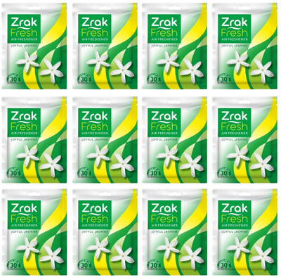 Zrak Joyful Jasmine Blocks Perfumed Air Freshener Joyful Jasmine Fragrance | For Home, Bathroom, Toilet, Car & Wardrobe(12 x 1 Units)