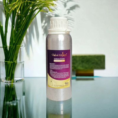 GLOBAL AROMA Reed Diffuser Oil Lemon Grass Aroma Oil, Diffuser Reed Diffuser Refill Oil of Lemon Grass Fragrance for Home, Room, Office & Washrooms(500 ml)