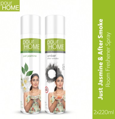 POUR HOME Just Jasmine And After-Smoke Combo of 2 Spray(2 x 220 ml)