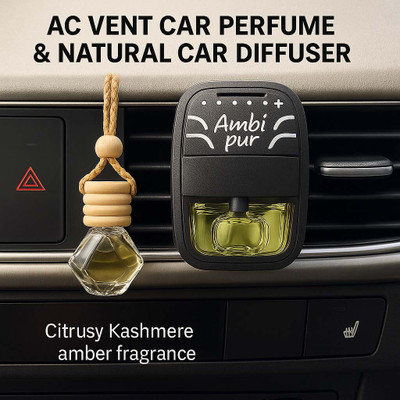 Ambipur Car Perfume Gel Citrus Ac Vent Kashmere Amber Essential Oil freshener hanging Diffuser Car Perfume Gel Citrus Zest Ac Vent clip Essential Oil air freshener hanging Diffuser Air Freshener(7.5 ml)