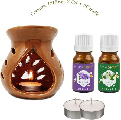 PeepalComm Ceramic Diffuser Aroma Oil Fragrance for Office Home Hotel, Jasmine, Lavender Aroma Oil, Diffuser(5 x 4 ml)