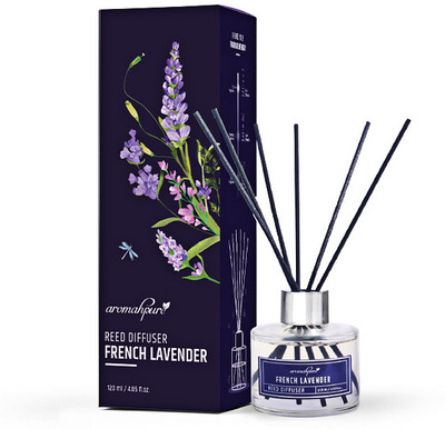 Aromahpure Reed Diffuser with 6 Fiber Reed Sticks | Lavender Room Air Freshener For Home Diffuser Set REED-DIFFUSER(120 ml)