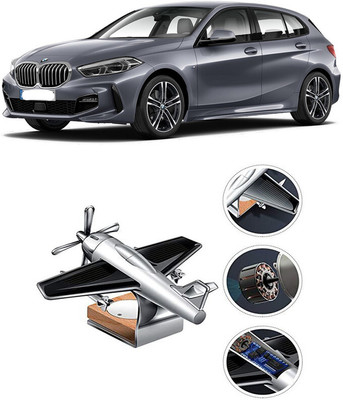 YUNEIK Car Solar Air Freshner Automatic Rotating Diffuser YK_SILVER-SINGLE-FAN-37(100 g)