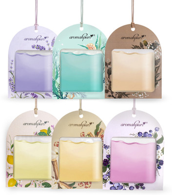 Aromahpure Lavender, Musk, Aqua, Sandalwood, Citrus and berry Car Freshener Diffuser GEL-WINK-6(6 x 7.5 ml)