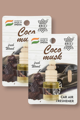 areej Coco musk Car Freshener Diffuser Car hanging perfume Car air freshener Combo(16 ml)
