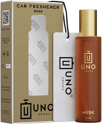 UNO AROMA Musk Fragrance Car Freshener Spray Musk Car Freshener Perfume With Elegant Car Hanging For All Day Long Immense Delightful Fragrance(30 ml)