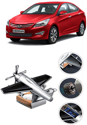 YUNEIK Car Solar Air Freshner Automatic Rotating Diffuser YK_SILVER-SINGLE-FAN-178(100 g)