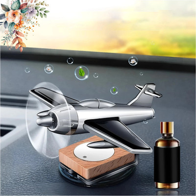 Otoroys Aroma Car Freshener Diffuser Car Aroma Diffuser Air Freshener Perfume Solar Power | Car Dashboard Aeroplane Decoration With Perfume silver(10 ml)