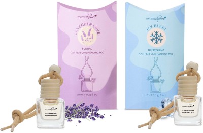 Aromahpure Car Perfume Hanging Pod Lavender, Cool Combo Car Air Freshener Car Freshener Diffuser(2 x 10 ml)