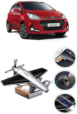YUNEIK Car Solar Air Freshner Automatic Rotating Diffuser YK_SILVER-SINGLE-FAN-182(100 g)