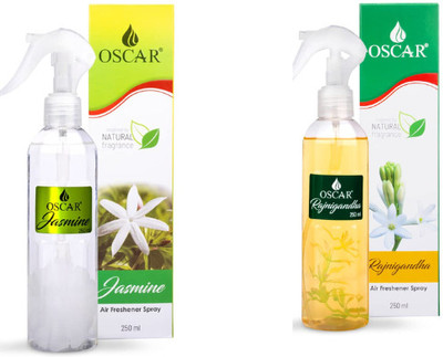 OSCAR RAJNIGANDHA, LAVENDER AIR FRESHNER Spray RAJNIGANDHA AND JASM(2 x 250 ml)