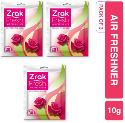 Zrak Pocket Air Freshener Refreshing Rose For Home, Bathroom, Toilet, Car & Wardrobe Blocks Pocket Air Freshener Refreshing Rose For Home, Bathroom, Toilet, Car & Wardrobe(3 x 10 g)