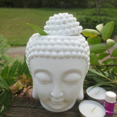 Luxantra Jasmine Tlight Buddha Head Air Freshener Diffuser Set LX-TBUDDHA-2TL-4JAS-SI(7 x 5.71 ml)